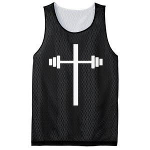 Barbell Dumbbell Cross Christian Jesus Gym Workout Lifting Mesh Reversible Basketball Jersey Tank