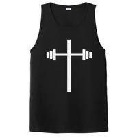 Barbell Dumbbell Cross Christian Jesus Gym Workout Lifting PosiCharge Competitor Tank