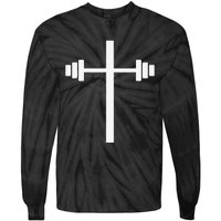 Barbell Dumbbell Cross Christian Jesus Gym Workout Lifting Tie-Dye Long Sleeve Shirt