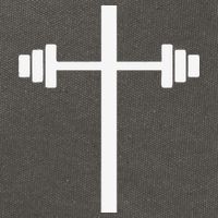 Barbell Dumbbell Cross Christian Jesus Gym Workout Lifting Cotton Canvas Backpack