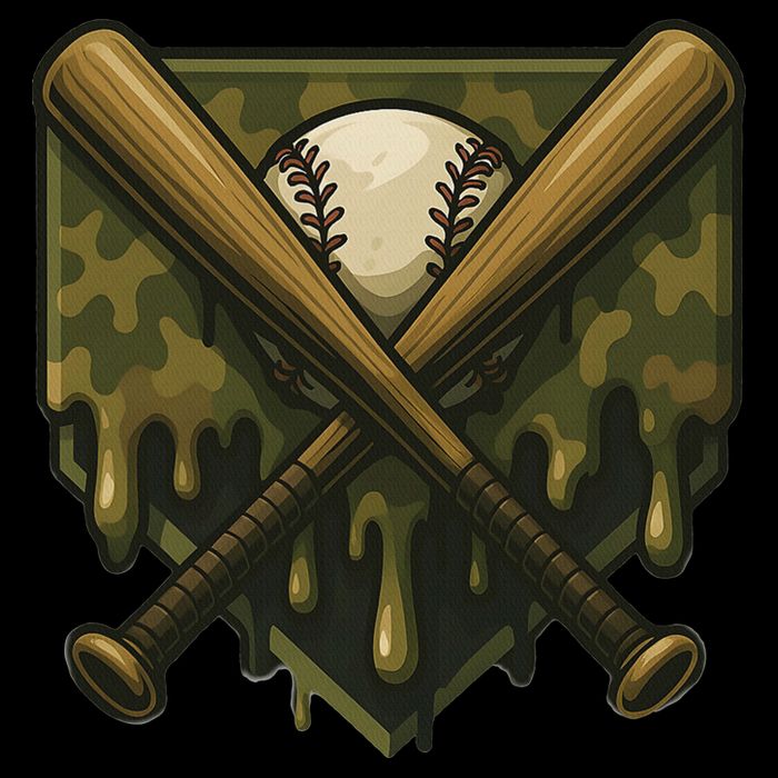 Baseball Drip Camo Home Plate Sports Cool Game Day Drip T-Shirt