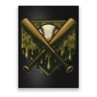 Baseball Drip Camo Home Plate Sports Cool Game Day Drip Poster