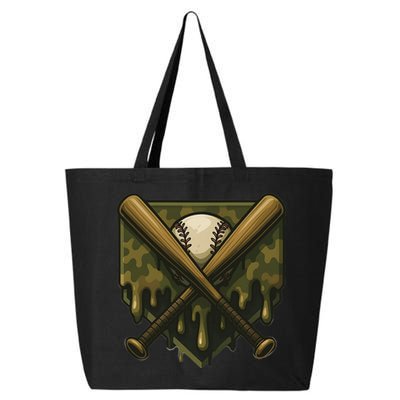 Baseball Drip Camo Home Plate Sports Cool Game Day Drip 25L Jumbo Tote