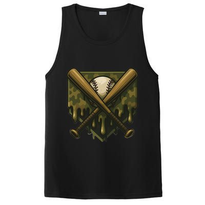 Baseball Drip Camo Home Plate Sports Cool Game Day Drip PosiCharge Competitor Tank
