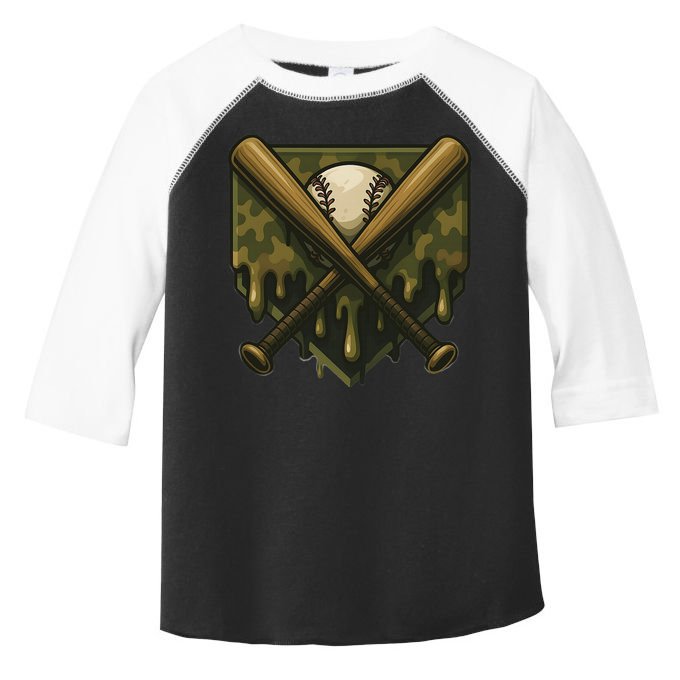 Baseball Drip Camo Home Plate Sports Cool Game Day Drip Toddler Fine Jersey T-Shirt
