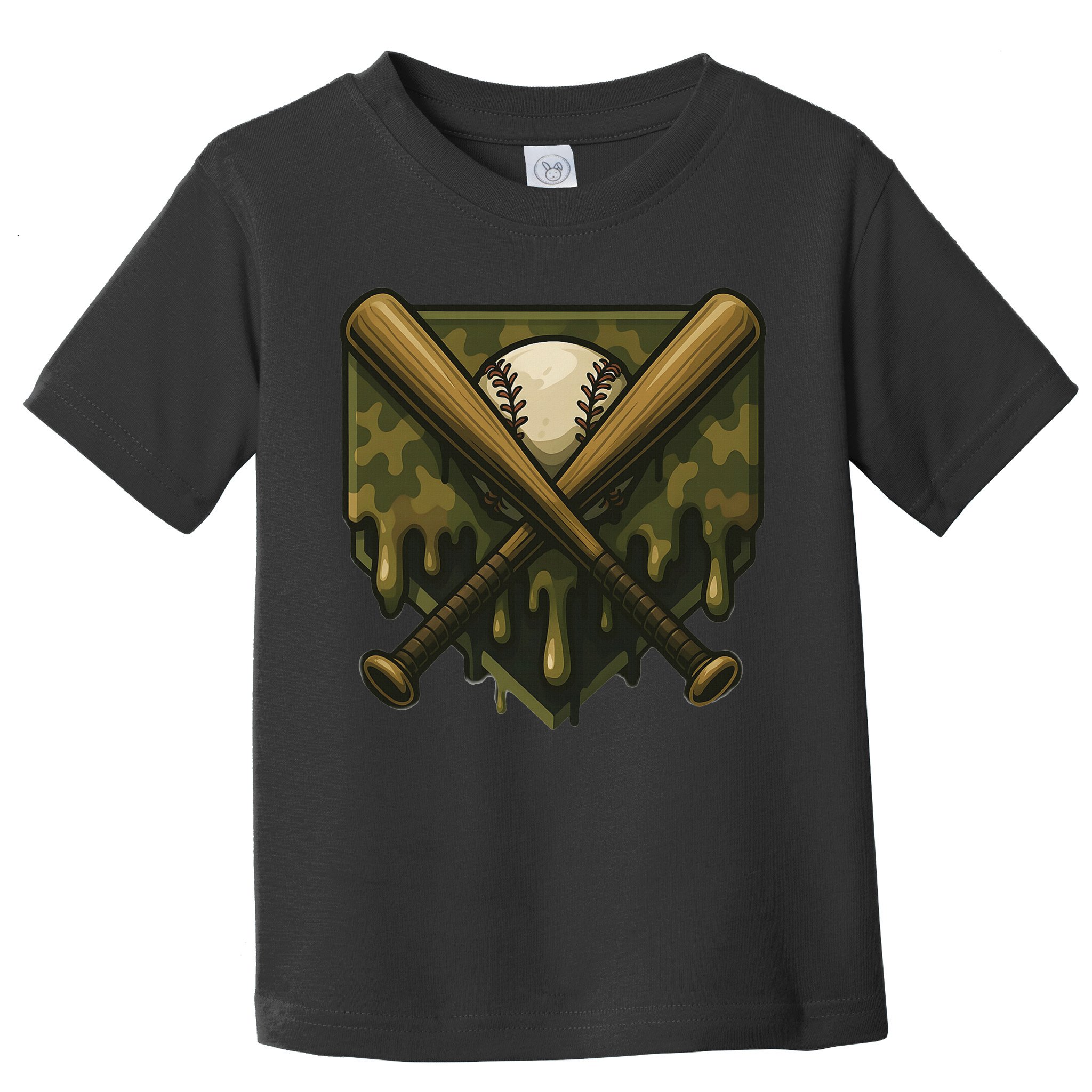 Baseball Drip Camo Home Plate Sports Cool Game Day Drip Toddler T-Shirt