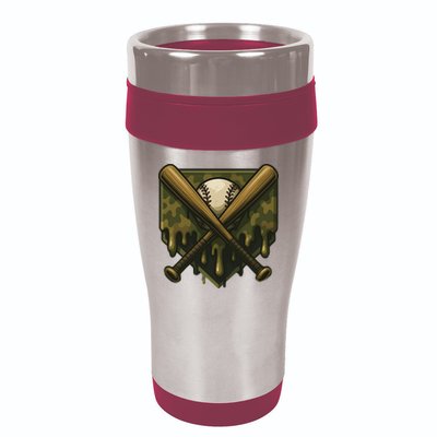 Baseball Drip Camo Home Plate Sports Cool Game Day Drip 16oz Travel Tumbler