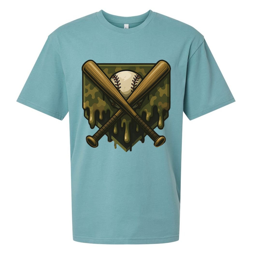 Baseball Drip Camo Home Plate Sports Cool Game Day Drip Sueded Cloud Jersey T-Shirt