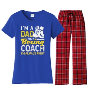 Boxer Daddy Coaches Fathers Day I'm A Dad And A Boxing Coach Women's Flannel Pajama Set