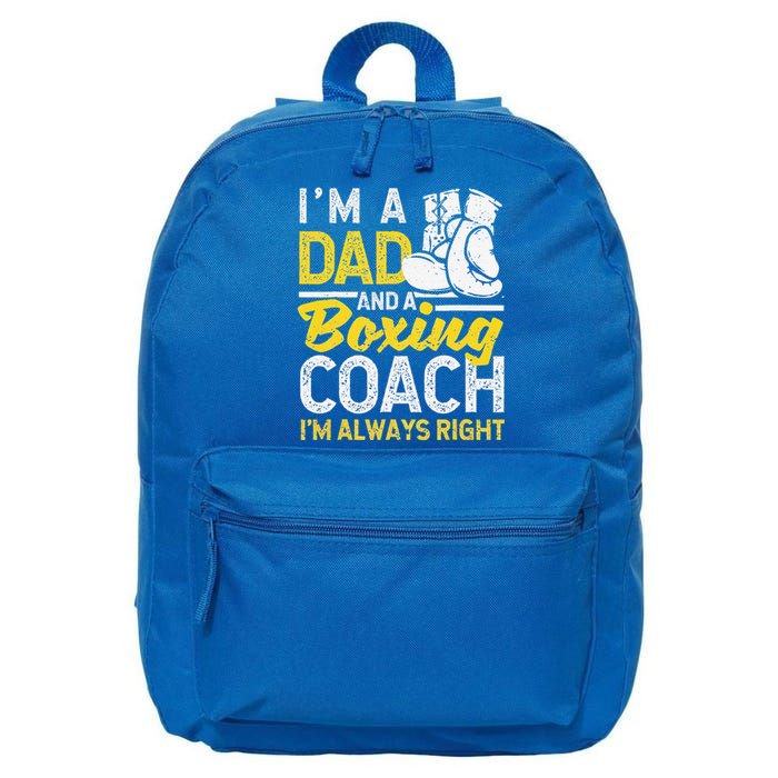 Boxer Daddy Coaches Fathers Day I'm A Dad And A Boxing Coach 16 in Basic Backpack