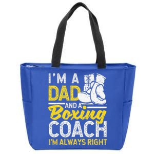 Boxer Daddy Coaches Fathers Day I'm A Dad And A Boxing Coach Zip Tote Bag