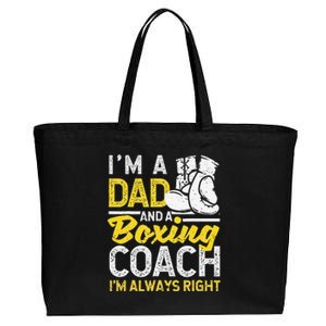 Boxer Daddy Coaches Fathers Day I'm A Dad And A Boxing Coach Cotton Canvas Jumbo Tote