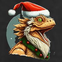 Bearded Dragon Christmas 7 Panel Mesh Trucker Snapback Hat