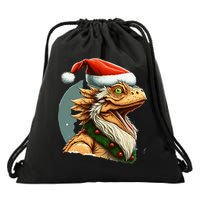 Bearded Dragon Christmas Drawstring Bag