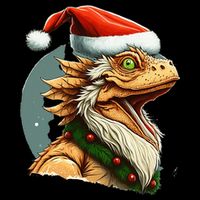 Bearded Dragon Christmas Drawstring Bag