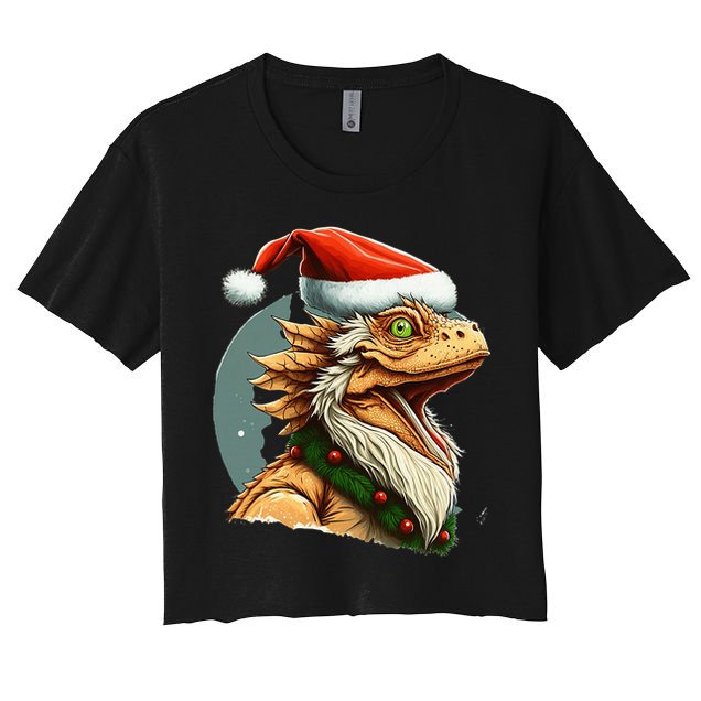 Bearded Dragon Christmas Women's Crop Top Tee