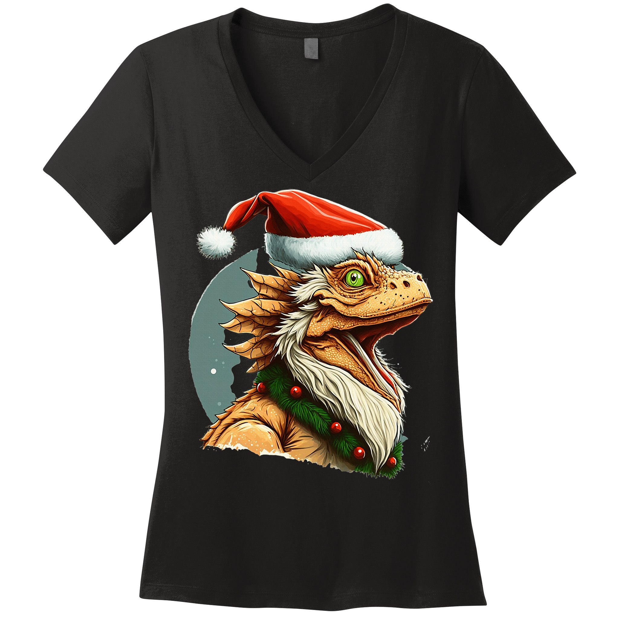 Bearded Dragon Christmas Women's V-Neck T-Shirt