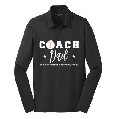 Baseball Dad Coach Definition Gift Silk Touch Performance Long Sleeve Polo