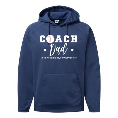 Baseball Dad Coach Definition Gift Performance Fleece Hoodie