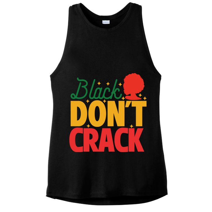 Black Don't Crack Women Black African American Freedom Day Ladies PosiCharge Tri-Blend Wicking Tank