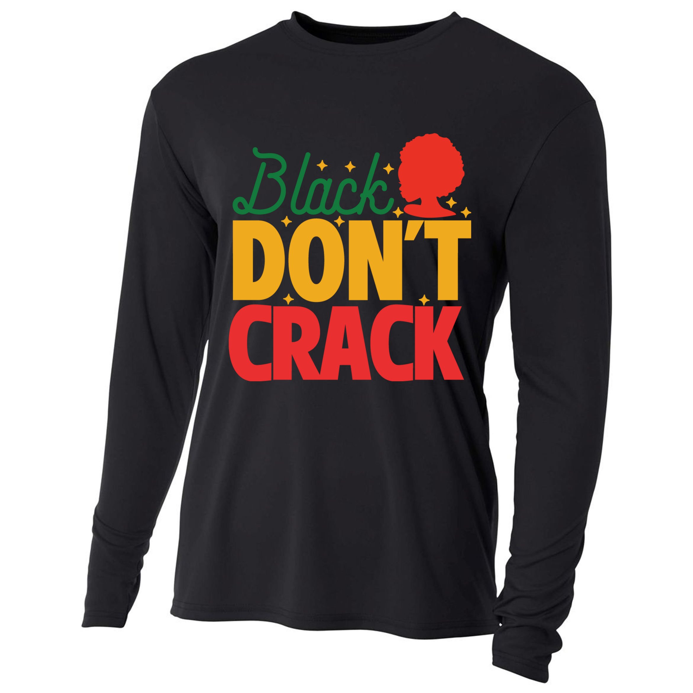 Black Don't Crack Women Black African American Freedom Day Cooling Performance Long Sleeve Crew
