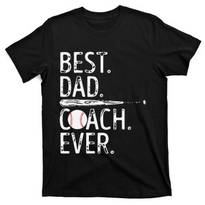 Best Dad Coach Ever Baseball Patriotic For Fathers Day T-Shirt