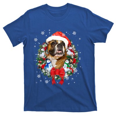 Boxer Dog Christmas Ornat Decoration Gift Xgiftmas Santa Hat Cute Gift T-Shirt