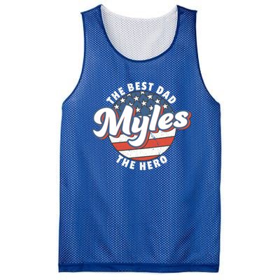 Best Dad Custom Fathers Day Personalized Name Myles Gift Mesh Reversible Basketball Jersey Tank