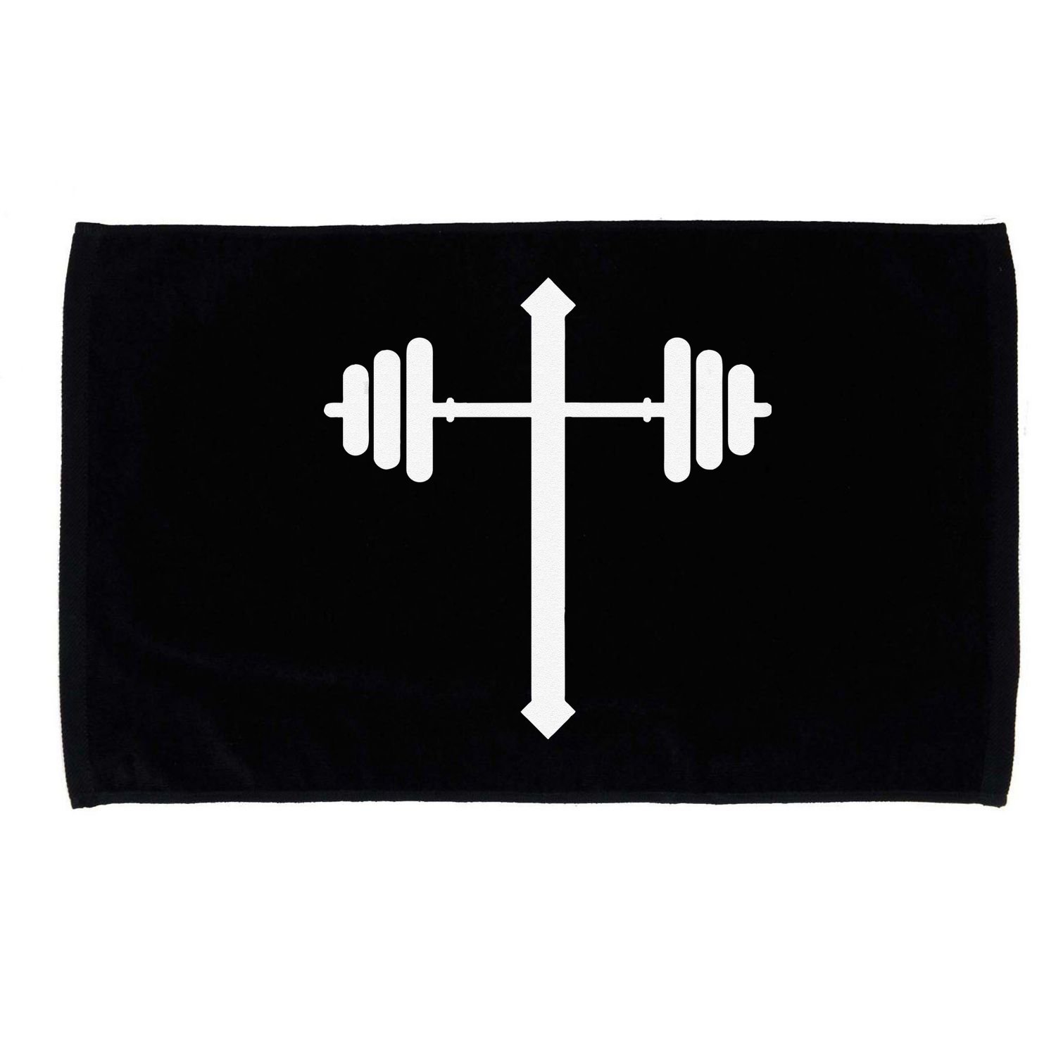 Barbell Dumbbell Cross Christian Jesus Gym Workout Lifting Gift Microfiber Hand Towel