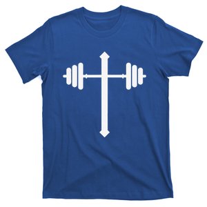 Barbell Dumbbell Cross Christian Jesus Gym Workout Lifting Gift T-Shirt