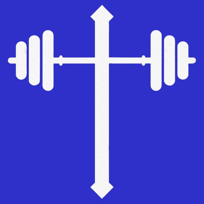 Barbell Dumbbell Cross Christian Jesus Gym Workout Lifting Gift Tall T-Shirt