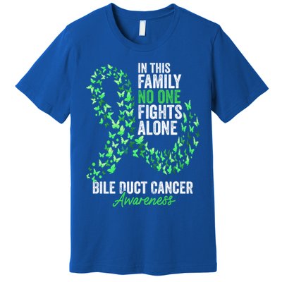 Bile Duct Cancer Awareness Month Butterflies Green Ribbon Gift Premium T-Shirt