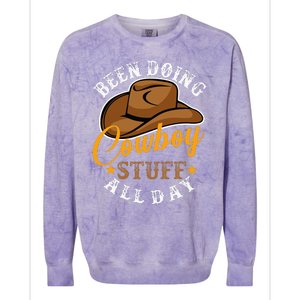 Been Doing Cowboy Stuff All Day Cowgirl Country Western Colorblast Crewneck Sweatshirt