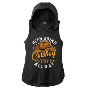 Been Doing Cowboy Stuff All Day Cowgirl Country Western Ladies PosiCharge Tri-Blend Wicking Draft Hoodie Tank