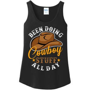 Been Doing Cowboy Stuff All Day Cowgirl Country Western Ladies Essential Tank