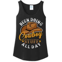 Been Doing Cowboy Stuff All Day Cowgirl Country Western Ladies Essential Tank