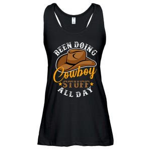 Been Doing Cowboy Stuff All Day Cowgirl Country Western Ladies Essential Flowy Tank