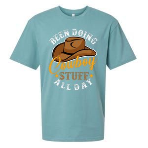 Been Doing Cowboy Stuff All Day Cowgirl Country Western Sueded Cloud Jersey T-Shirt