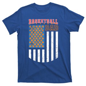 Basketball Dad Coach American Flag Sports Bball Player Daddy Gift T-Shirt