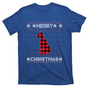 Boxer Dog Christmas Red Plaid Xmas Ugly Sweater Party Gift T-Shirt