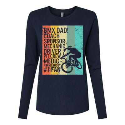 BMX Dad Coach Medic Riding Buddy 1 Fan Fathers Day Grandpa Womens Cotton Relaxed Long Sleeve T-Shirt