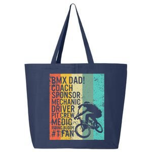 BMX Dad Coach Medic Riding Buddy 1 Fan Fathers Day Grandpa 25L Jumbo Tote