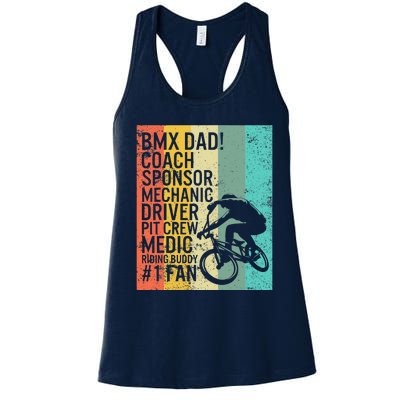 BMX Dad Coach Medic Riding Buddy 1 Fan Fathers Day Grandpa Women's Racerback Tank