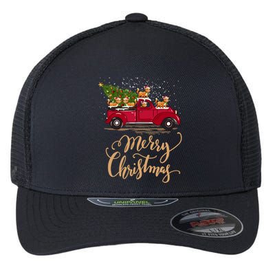 Bobcat Driving Christmas Tree Truck Bobcat Christmas Meaningful Gift Flexfit Unipanel Trucker Cap