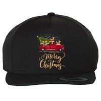 Bobcat Driving Christmas Tree Truck Bobcat Christmas Meaningful Gift Wool Snapback Cap
