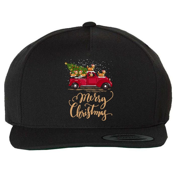 Bobcat Driving Christmas Tree Truck Bobcat Christmas Meaningful Gift Wool Snapback Cap