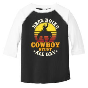 Been Doing Cowboy Stuff All Day Cowgirl Farm Rancher Ranch Toddler Fine Jersey T-Shirt