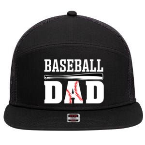 Baseball Dad Cute Gift Dad Baseball Gift 7 Panel Mesh Trucker Snapback Hat