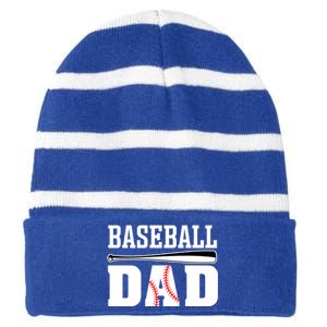 Baseball Dad Cute Gift Dad Baseball Gift Striped Beanie with Solid Band