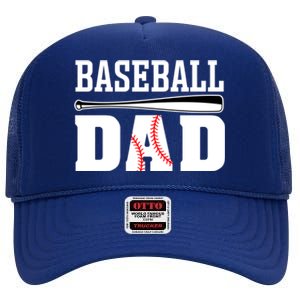 Baseball Dad Cute Gift Dad Baseball Gift High Crown Mesh Back Trucker Hat